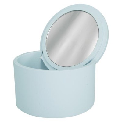 Коробка для хранения с зеркалом Ailis pale blue round small